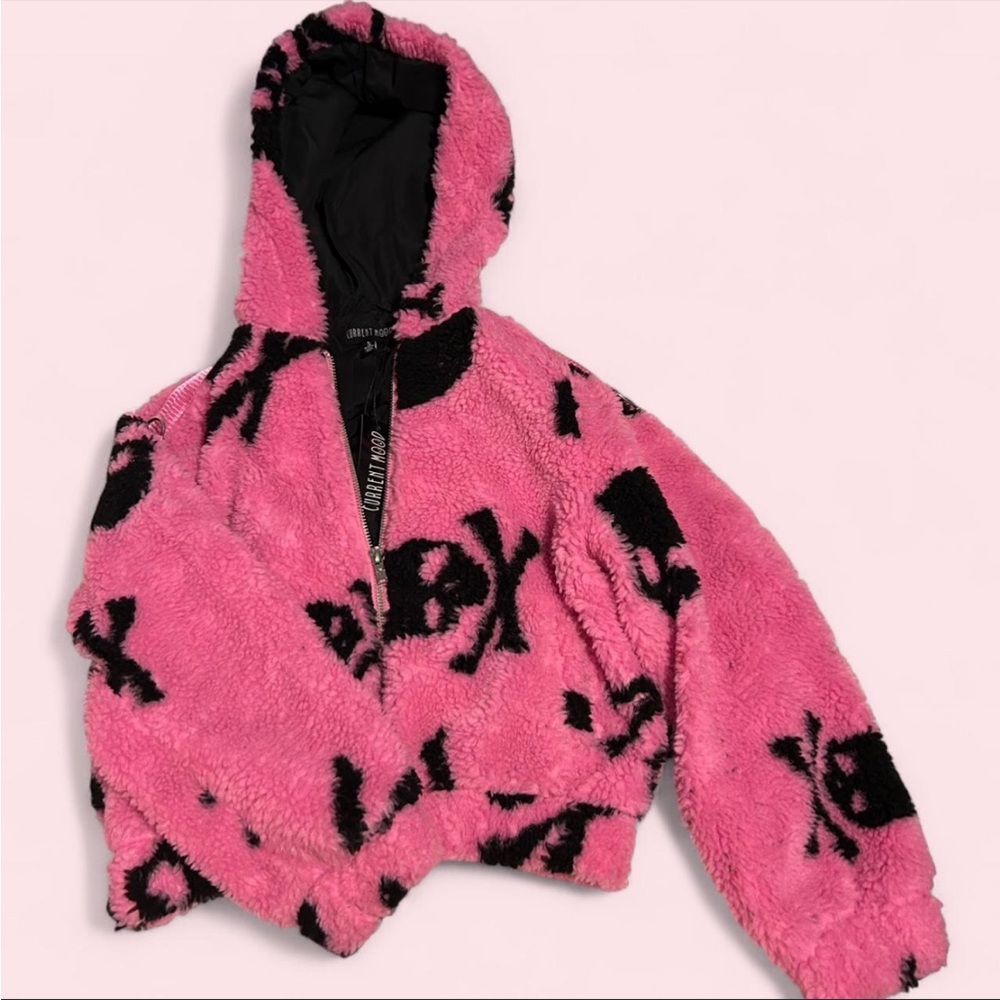 Current Mood Pink and Black Teddy Jacket